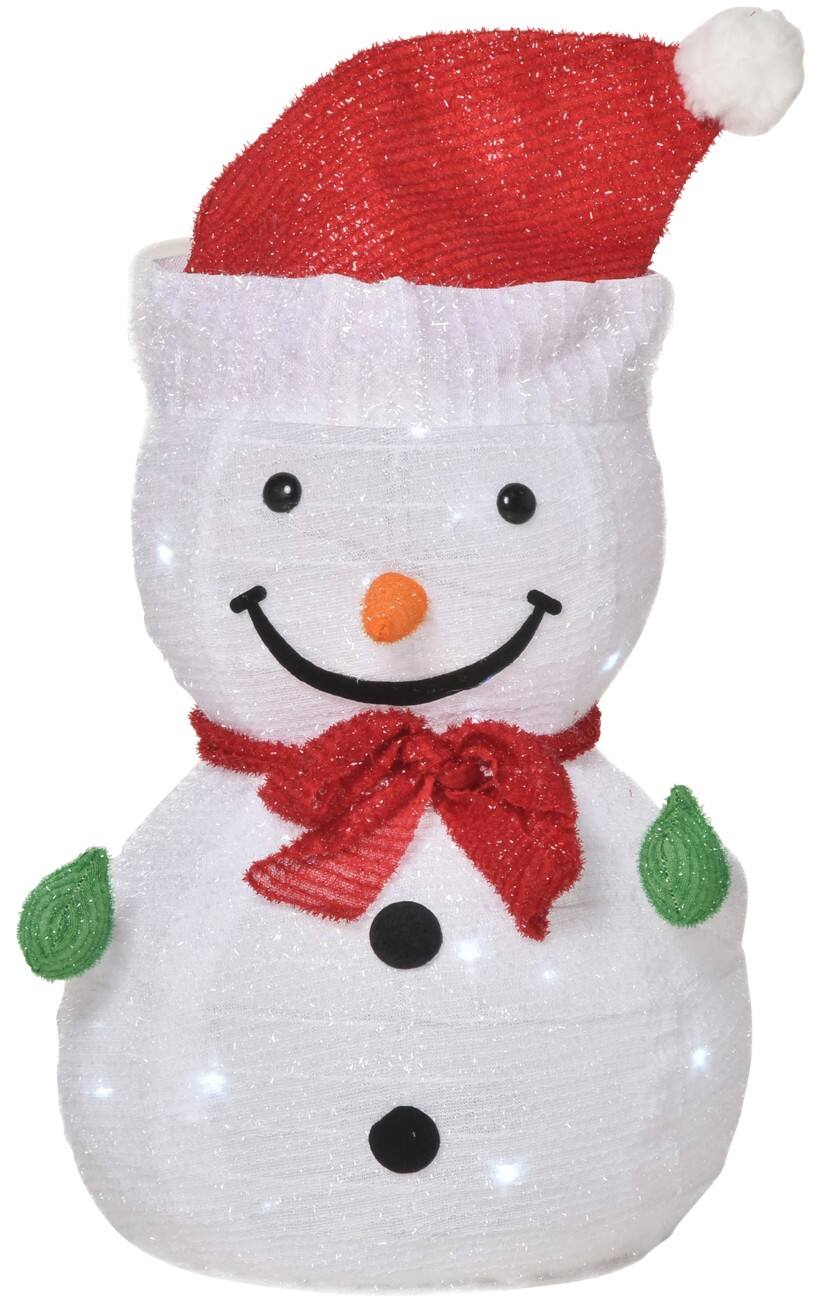 Décoration lumineuse OutSunny LED Bonhomme de neige Blanc 51 cm