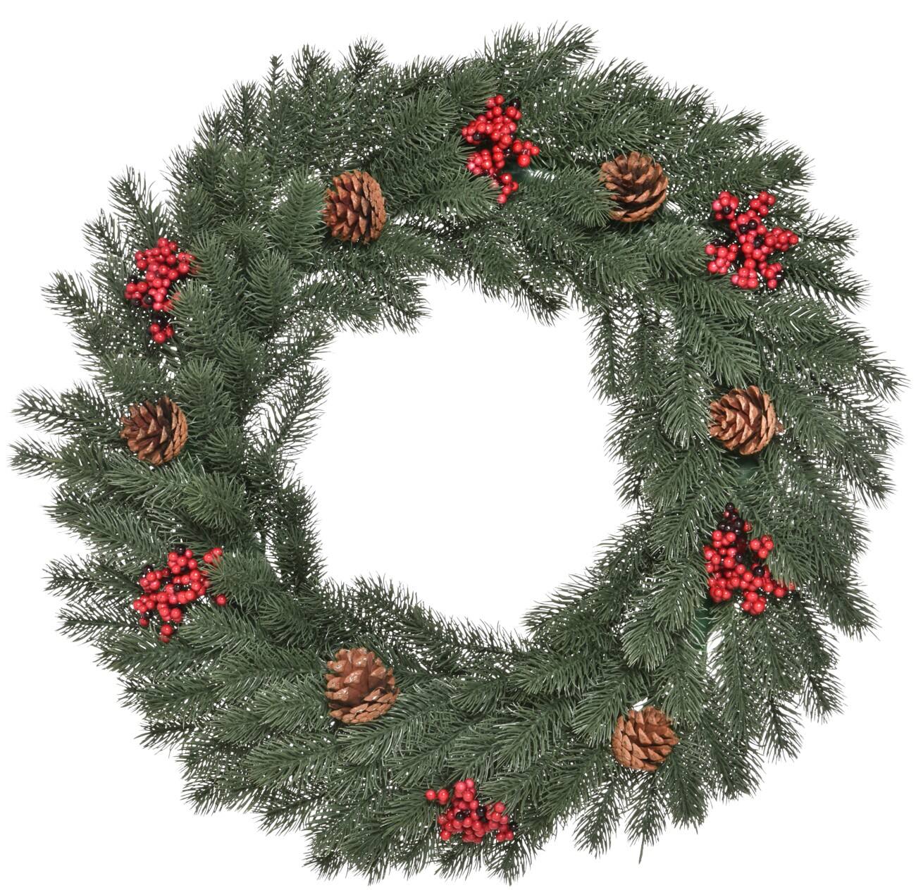 Couronne HOMCOM Noël Artificiel 60 cm