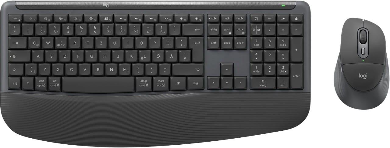 Logitech Signature Comfort Plus MK880 Draadloos Toetsenbord en muis Combo Bluetooth QWERTZ Duits Grafiet 920-014024