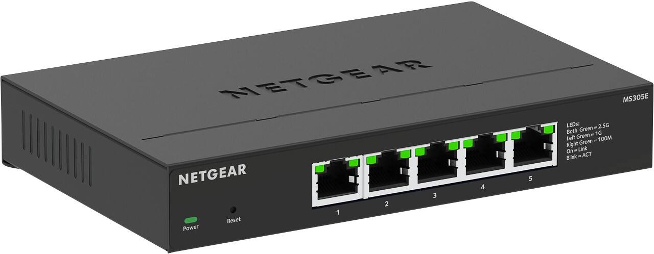 NETGEAR MS300 Series 5-Poorten Multi-Gigabit Managed Switch 2.5G 40Gbps Full Duplex MS305E-100EUS
