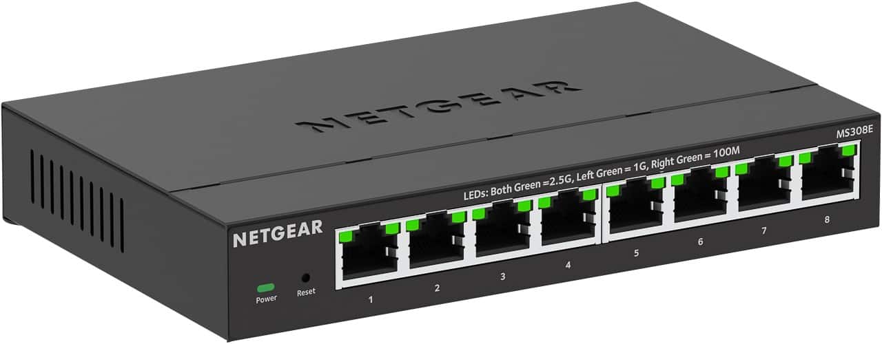 NETGEAR MS300 Series 8-Poorten Multi-Gigabit Managed Switch 2.5G 40Gbps Full Duplex MS308E-100EUS
