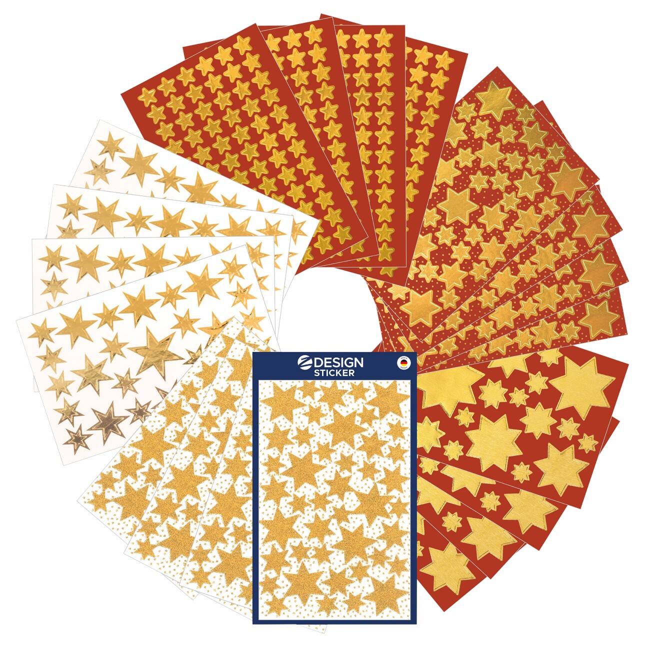 Autocollants Avery Zweckform Étoile Z-Design 51000 Doré 840 autocollants répartis sur 20 feuilles