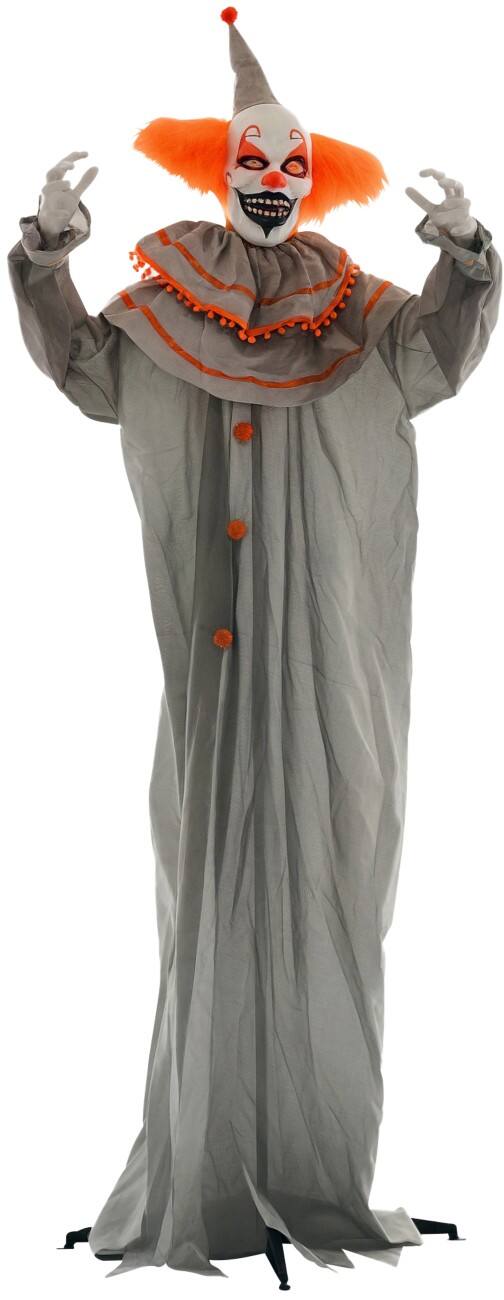 HOMCOM Clown Halloween-versiering Polyester, Staal Grijs, oranje 65 (L) x 18 (B) x 183 (H) cm