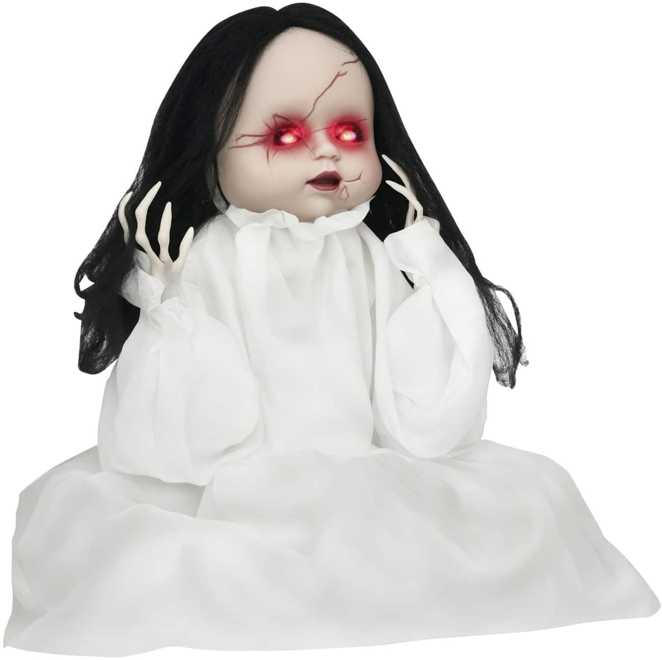 HOMCOM Moordpop Halloween-versiering PE (Polyetheen), Polyester, Staal Wit 60 (L) x 15 (B) x 60 (H) cm