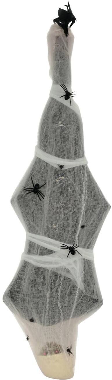 HOMCOM Mummy Halloween-versiering PE (Polyetheen), Polyester, Staal Grijs 43 (L) x 21 (B) x 142 (H) cm
