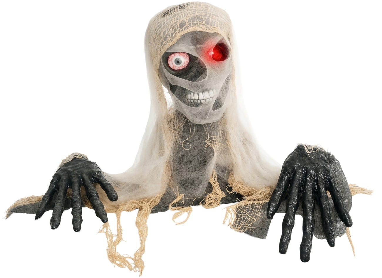 HOMCOM Mummy Halloween-versiering Polyester, Staal Bruin, grijs 55 (L) x 18 (B) x 35 (H) cm