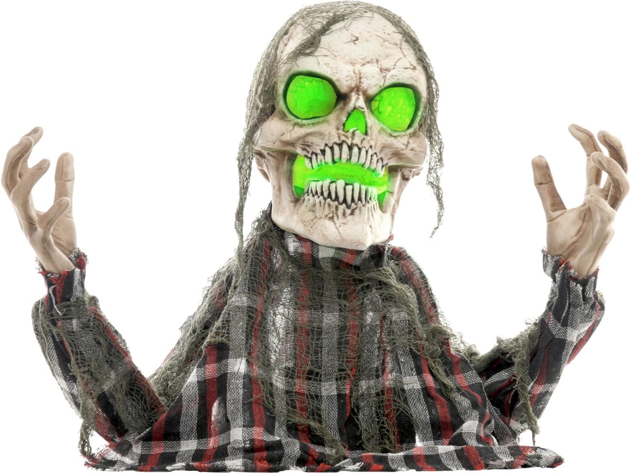 Décoration d’Halloween HOMCOM Squelette Acier, PL (Polyester) Gris foncé 40 (L) x 16 (l) x 70 (h) cm