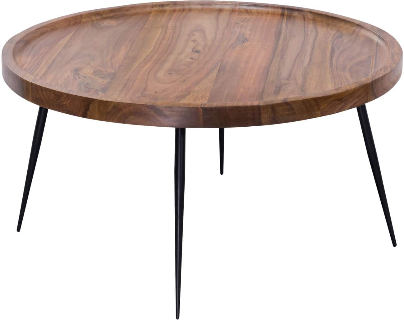 Table à café WOHNLING Rond Brun 750 x 750 x 390 mm