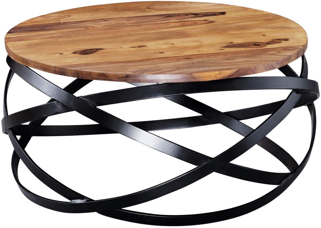Table à café WOHNLING Rond Brun 600 x 600 x 300 mm