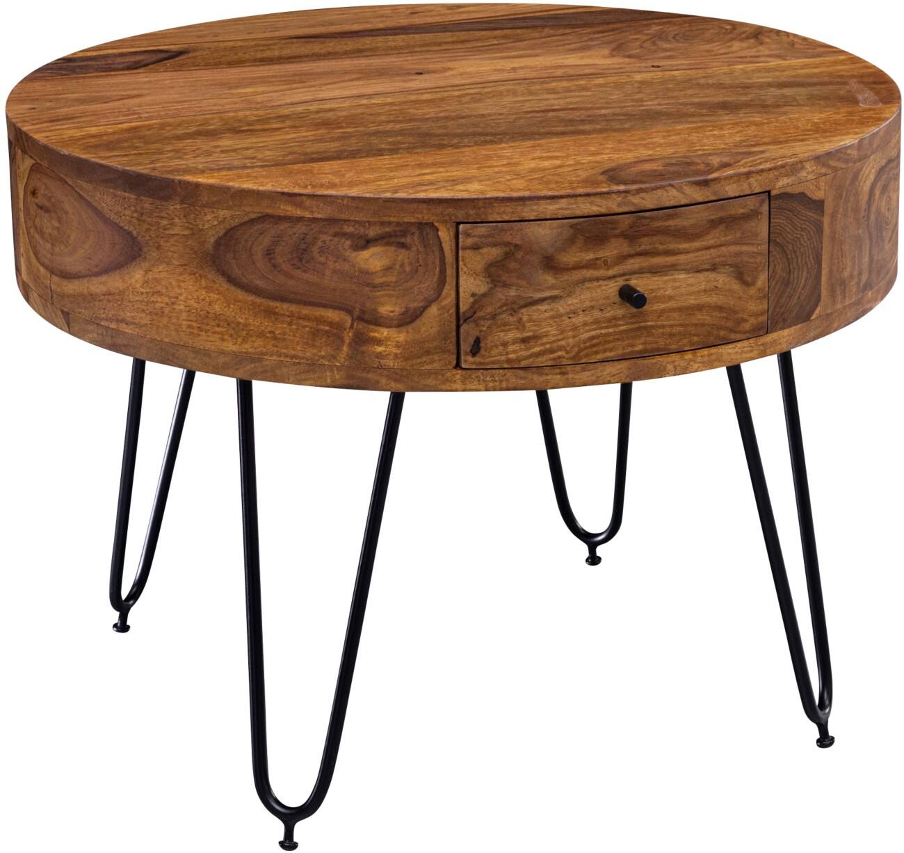 Table à café WOHNLING Rond Brun 600 x 600 x 445 mm