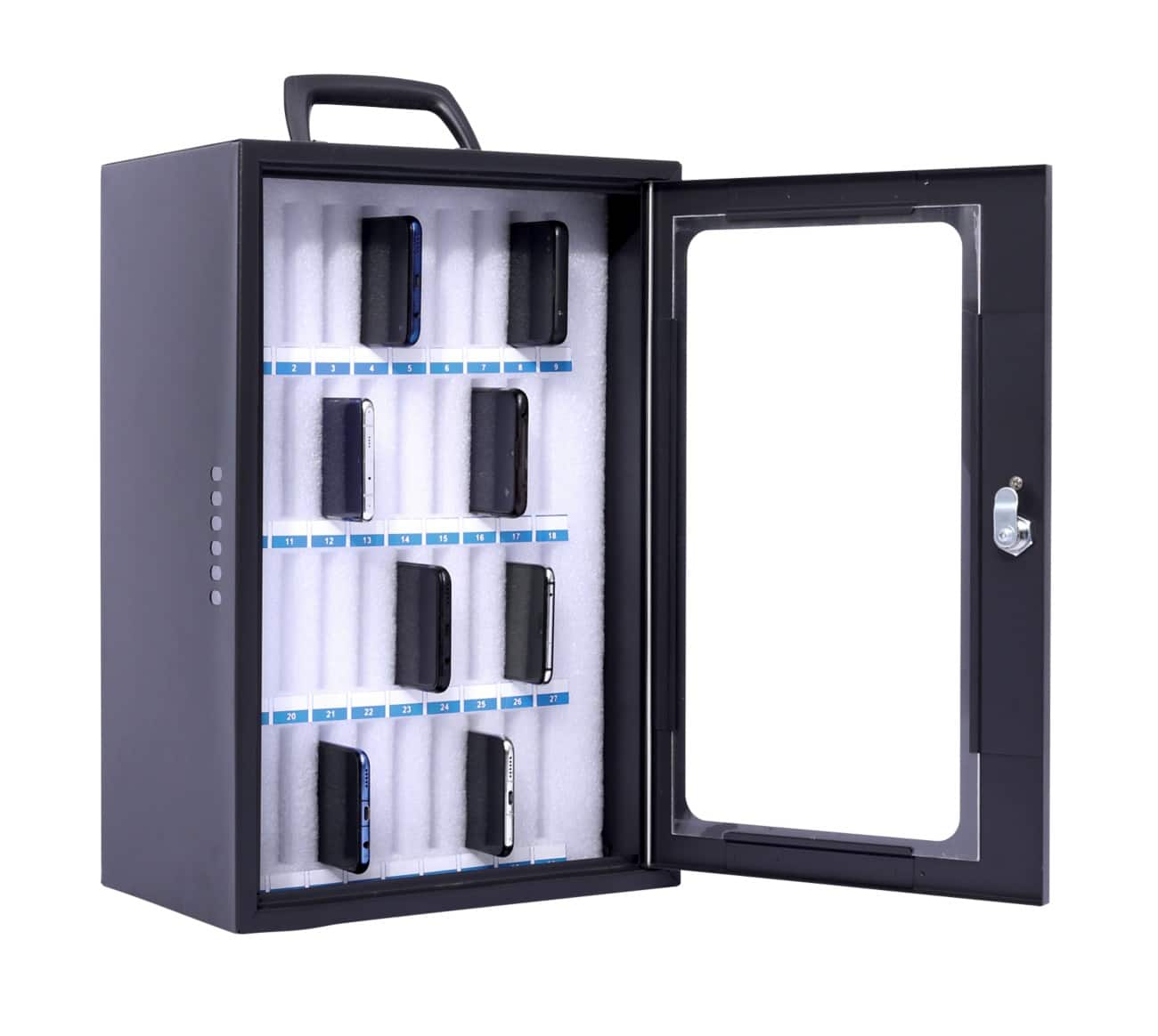 Armoire pour smartphones Pavo Serrure électronique 36 téléphones Gris foncé