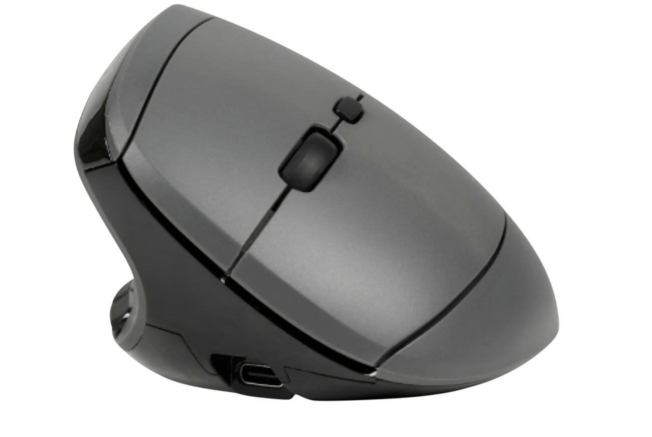 Souris BakkerElkhuizen MidWay Mouse Avec fil / Sans fil Avec Bluetooth Gris Adapté pour les gauchers