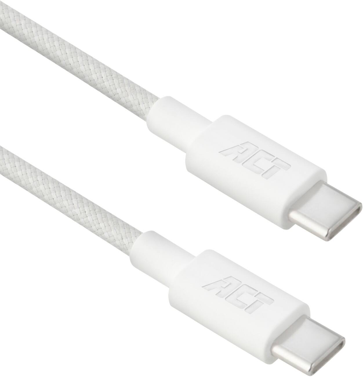 Câble USB-C ACT USB 2.0 1 m 240 W PD 3.2 Tressé Blanc AC3084