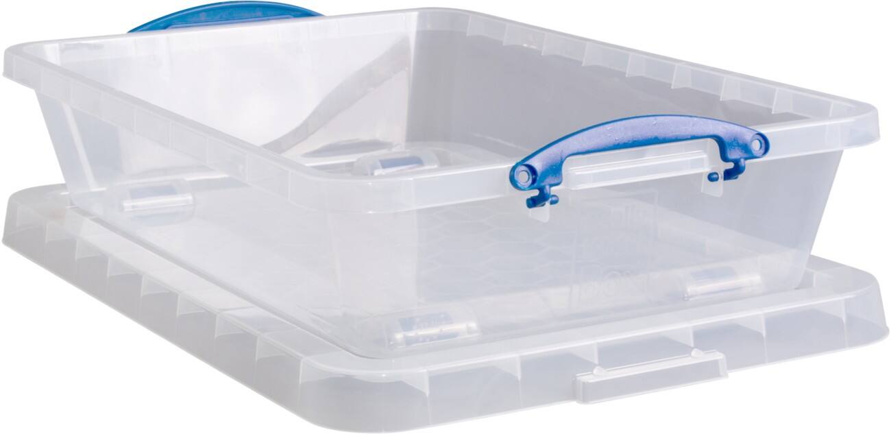 Boîte de rangement Really Useful Box Plastique 33,3 L Avec couvercle Transparent 46 x 72,5 x 18 cm 3 unités