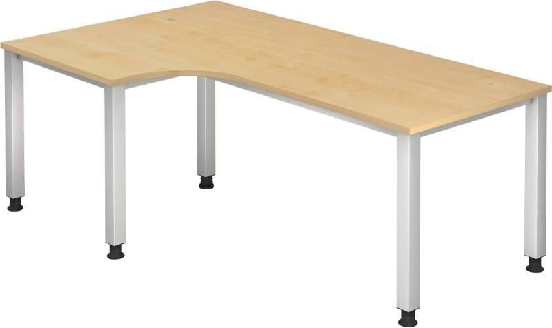 Bureau d'angle Hammerbacher Q Series VQS Rectangulaire Érable 4 pieds métalliques 2000 (L) x 1200 (P) x 810 (H) mm Acier, Aggloméré