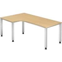 Hammerbacher Q Series VQS Hoekbureau Rechthoekig Ahorn 4 metalen poten 2.000 (B) x 1.200 (D) x 810 (H) mm Spaanplaat, Staal