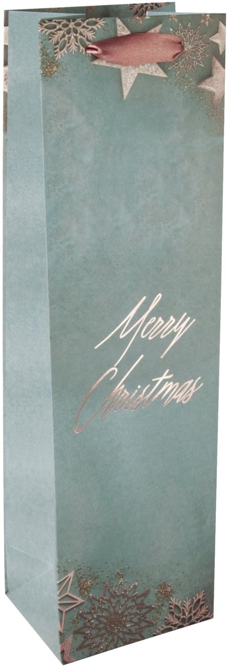 Sac cadeau Sigel Noël Pour bouteille Blanc Carton, Plastique 10 x 35 x 8 cm 5 unités