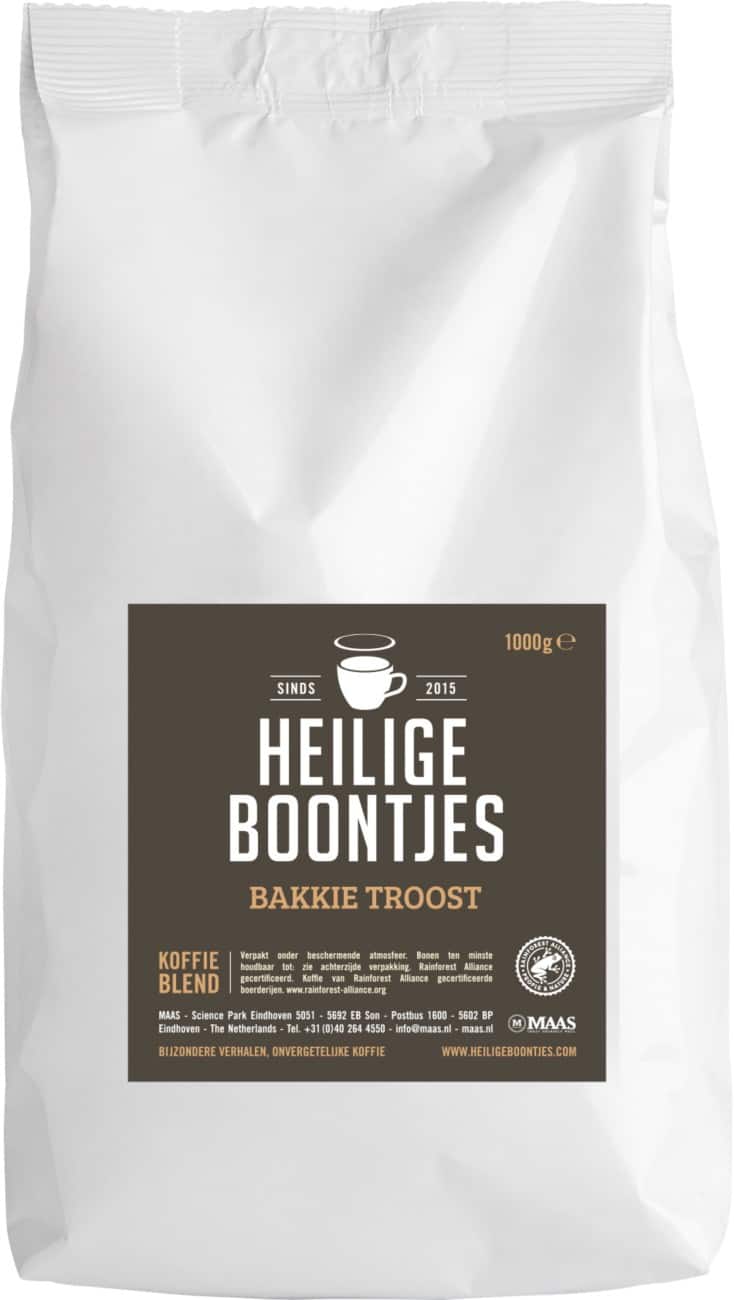 Café en grain Heilige Boontjes Bakkie Troost Sachets 1 kg