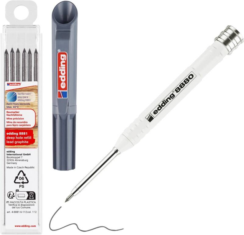 edding Boorgatmarker Grijs 8880 6 stuks