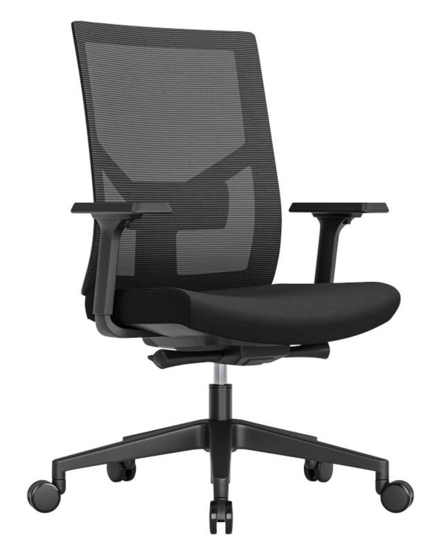 Siège ergonomique Schaffenburg 110-EN Mécanisme synchrone Filet, tissu Accoudoirs et siège réglables en hauteur Noir 130 kg 580 x 668 x 1044