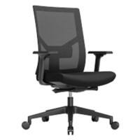 Siège ergonomique Schaffenburg 110-EN Mécanisme synchrone Filet, tissu Accoudoirs et siège réglables en hauteur Noir 130 kg 580 x 668 x 1044