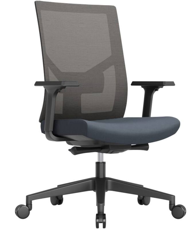 Schaffenburg 110-NL Ergonomische stoel Synchroonmechanisme Gaas, stof In hoogte verstelbare armleuning en zitting Grijs 130 kg 580 x 668 x 1044