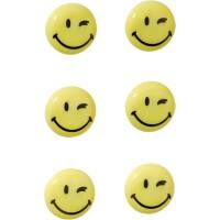Aimants pour tableau blanc Franken Rond Jaune Smiley 6 unités 30 mm