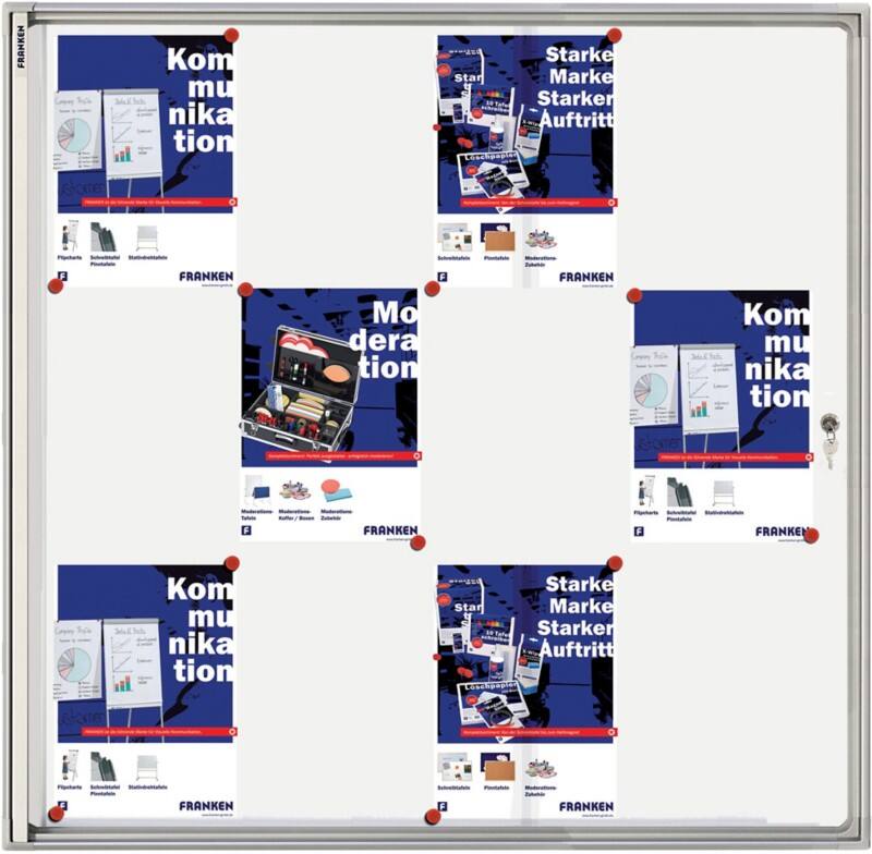 Franken Valueline 12 x A4 Vergrendelbaar notitiebord Wandmontage Zilver Niet-klevend 960 mm (B) x 980 mm (H)