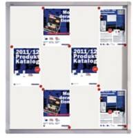 Vitrine d'affichage verrouillable Franken Premiumline 12 x A4 Montage mural Argenté Non adhésif 980 mm (l) x 1011 mm (h)