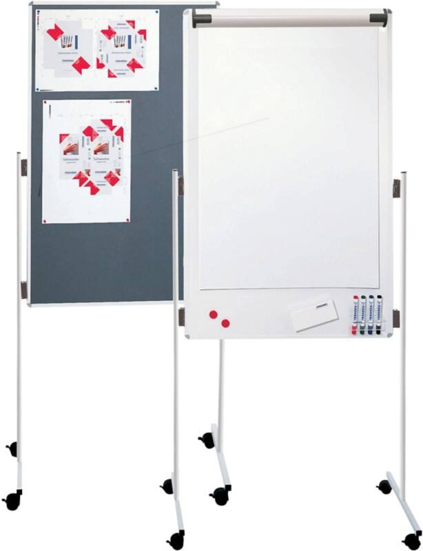 Tableau de présentation Franken Premiumline Magnétique Autoportant 810 mm (l) x 1900 mm (h) Acier laqué Blanc, gris
