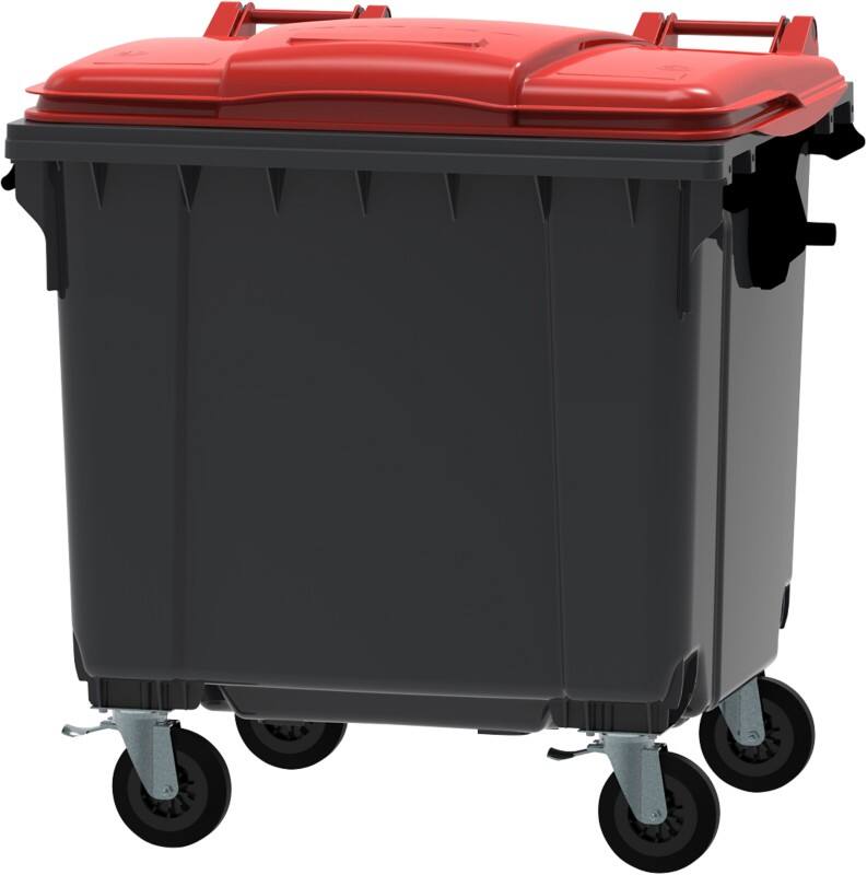 Bac de manutention 1100 L Gris, rouge Plastique