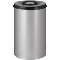 V-PART Brandveilige prullenbak 110 L Grijs, zwart Metaal