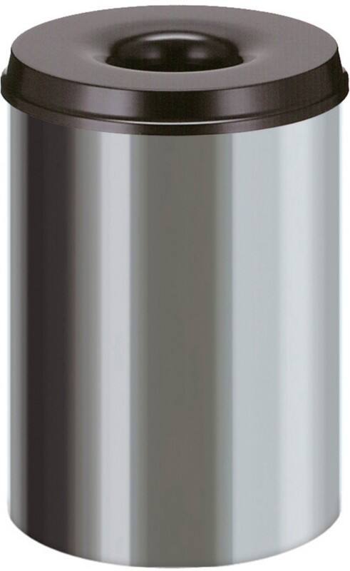 Poubelle anti-feu V-PART 30 L Argenté, noir Acier inoxydable