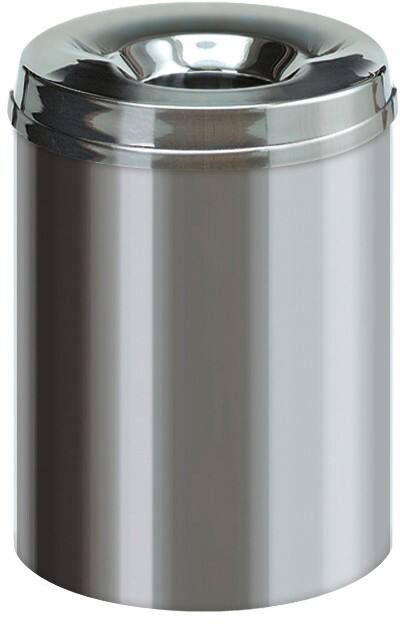 Poubelle anti-feu V-PART 15 L Argenté Métal