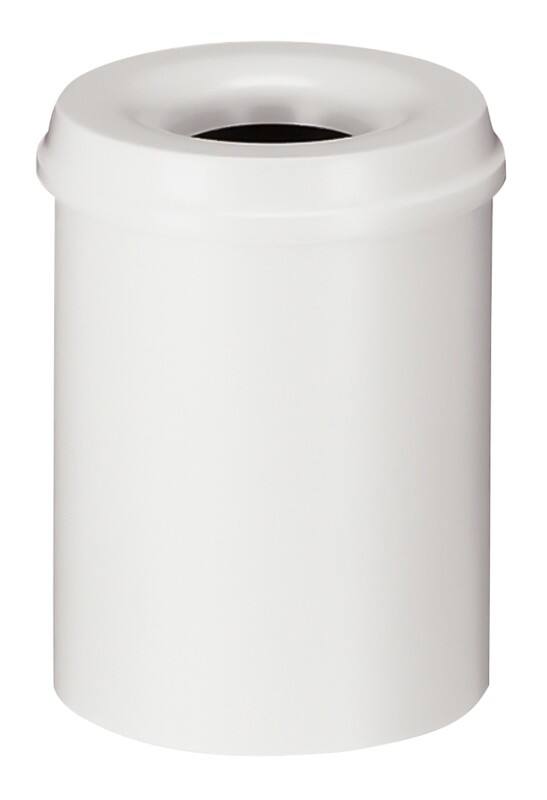 Poubelle anti-feu V-PART 15 L Blanc Métal