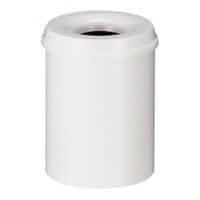 V-PART Brandveilige prullenbak 15 L Wit Metaal