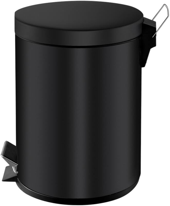 Poubelle à pédale V-PART 5 L Noir Acier, Plastique