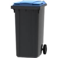 Poubelle à roulettes 240 L Bleu, gris Plastique