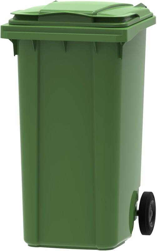 Poubelle à roulettes 240 L Vert Plastique