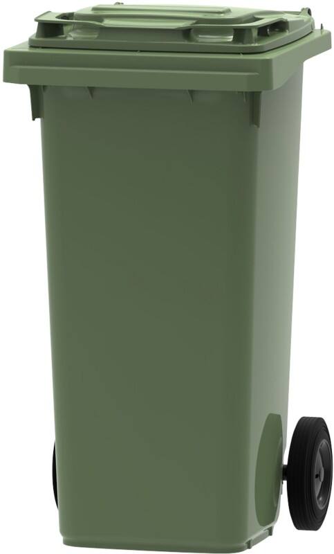 Poubelle à roulettes 120 L Vert Plastique