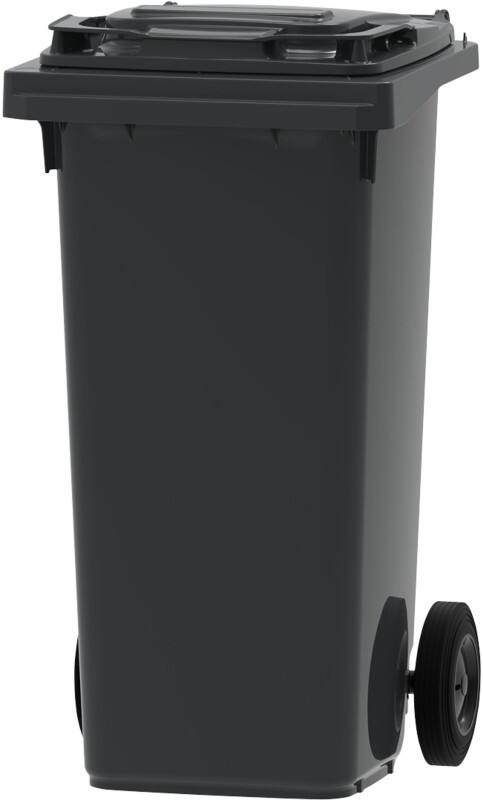 Poubelle à roulettes 120 L Gris Plastique