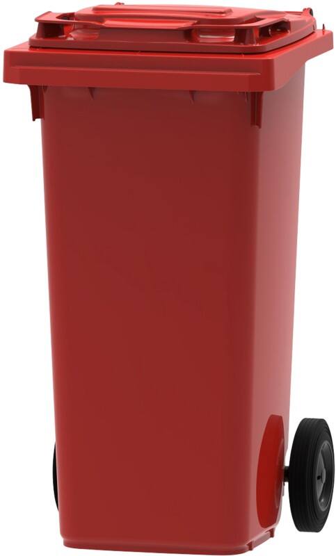 Poubelle à roulettes 120 L Rouge Plastique
