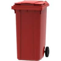 Poubelle à roulettes 240 L Rouge Plastique