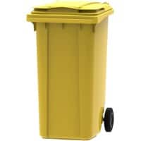 Poubelle à roulettes 240 L Jaune Plastique