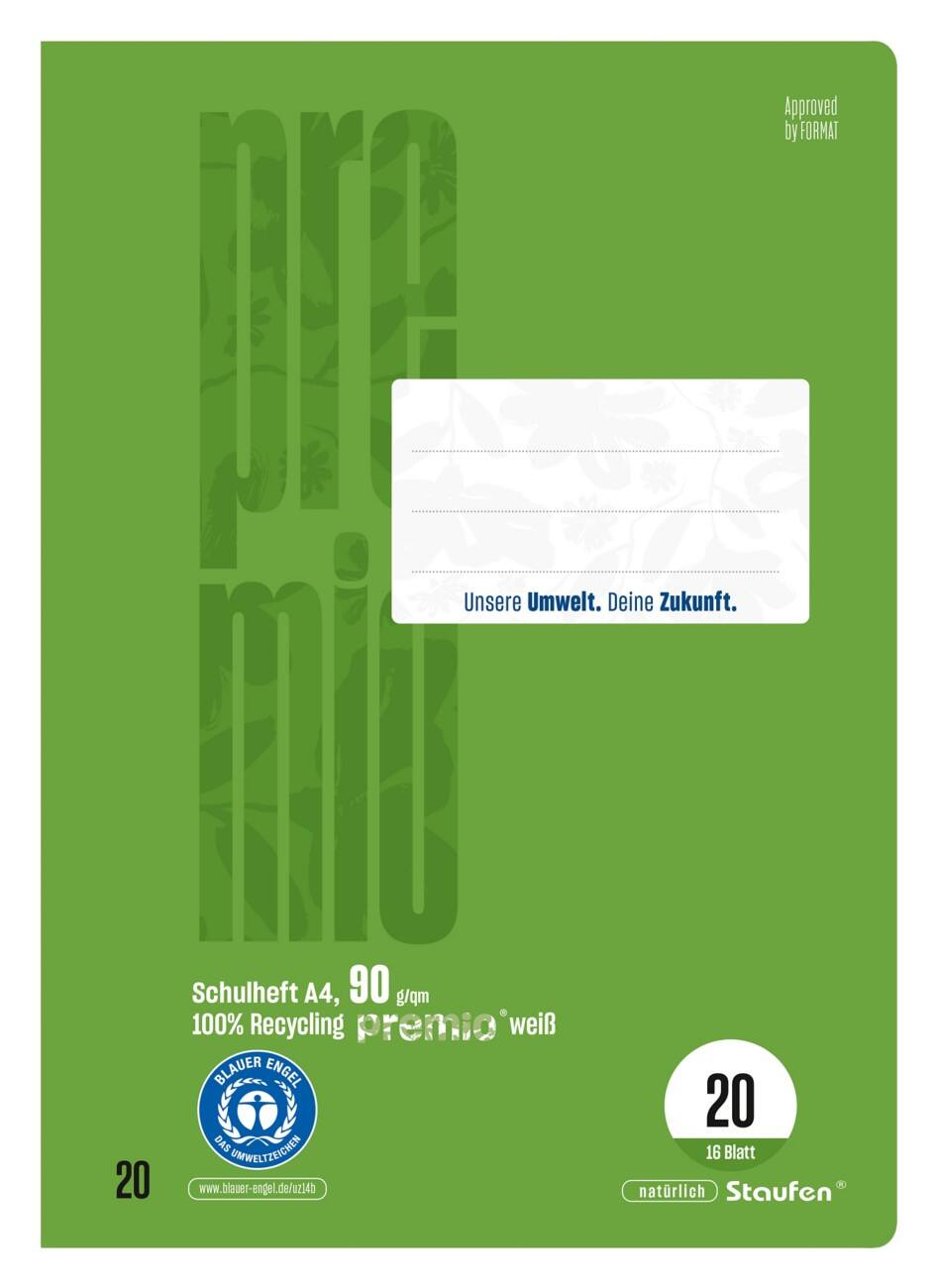 Cahier d'exercice Staufen Premio A4 Page blanche Agrafé Vert Sans perforation 040782020