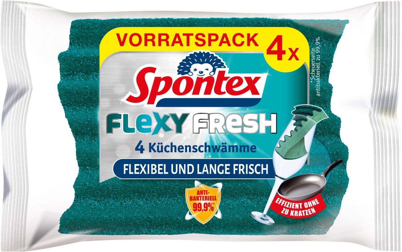 Éponge Spontex Flexy Fresh 19 x 5 x 11,5 cm Vert 4 unités