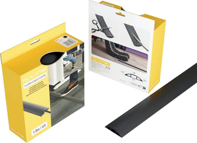 D-Line Kabelbeschermer Zwart 6 cm x 1,2 cm x 1,800 mm