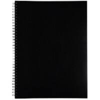 Bloc-notes Elco A4 Quadrillé Reliure spirale latérale Balacron Couverture souple Noir Perforé 80 pages