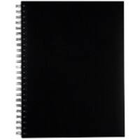 Bloc-notes Elco A5 Quadrillé Reliure spirale latérale Balacron Couverture souple Noir Perforé 80 pages