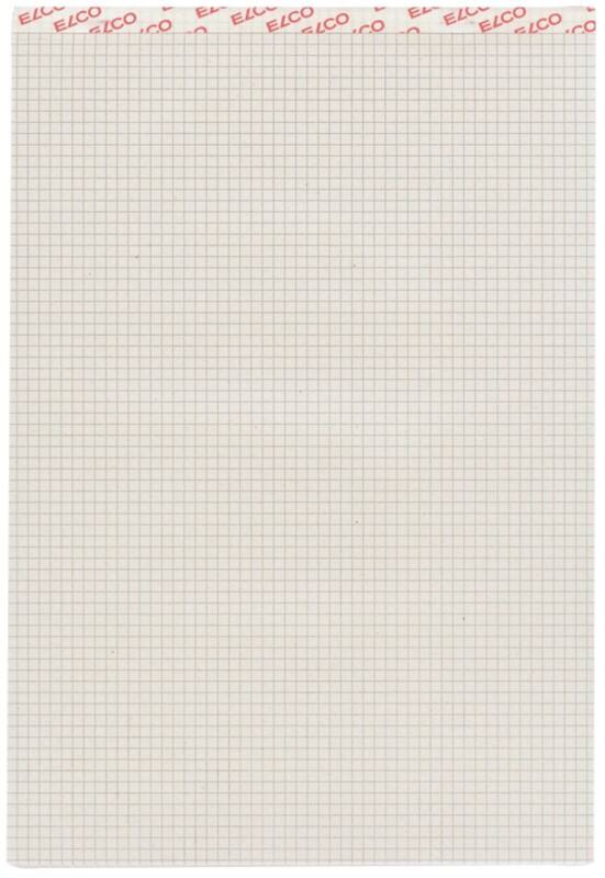 Elco Notitieblok A4 Geruit Geniet aan bovenzijde Karton Harde Grijs Geperforeerd 100 pagina's